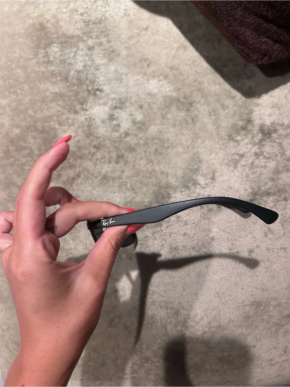 Ray-Ban Black Rectangular Metal Sunglasses with Dark Green Lenses